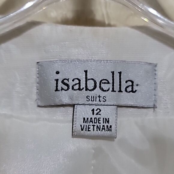 Isabella Suits Women's  Cream Belted Jacket Sz 12 - Picture 5 of 6